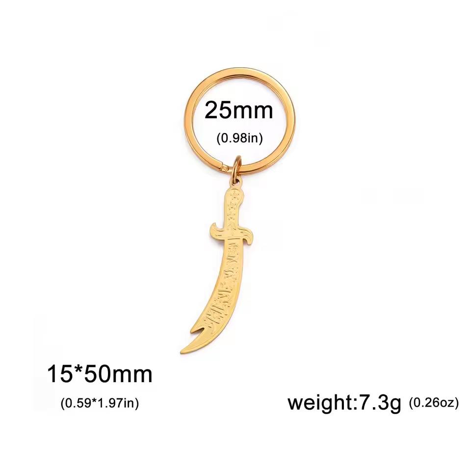 Jeshayuan Imam Ali Sword Dhul-fiqar Necklace Islamic Arabic Art Islam Muslim Zolfiqar Arabic Calligraphy Men Amulet Jewelry