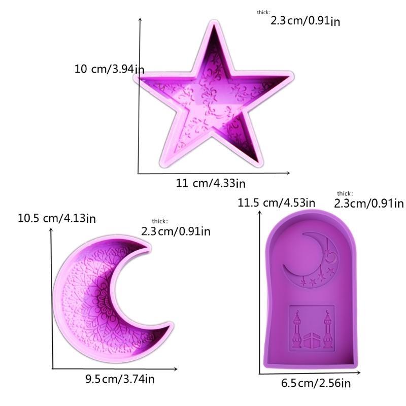 Silicone Molds Moon Molds Handmade DIY Soap Baking Molds Star Shaped Castings Molds Resin Molds for Candle Making
