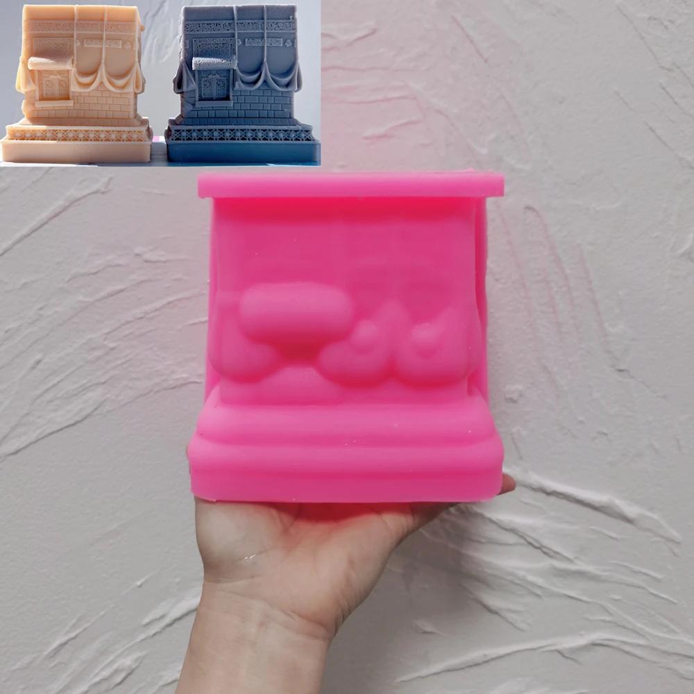 

Силиконовая форма для свечей в виде статуэтки Каабы, исламское украшение для дома, силиконовая форма для украшения стола в Рамадан, форма из соевого воска, исламское домашнее искусство