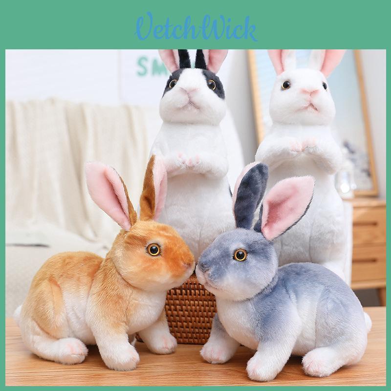 Charming Stuffed Bunny Plush Toy Realistic Design Perfect For Easter Decor