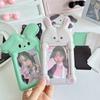 Portafototessere in PVC Coreano con Portachiavi Porta Fototessere Y2K Portachiavi con Ciondolo Kpop Animale Cartone Animato Carino