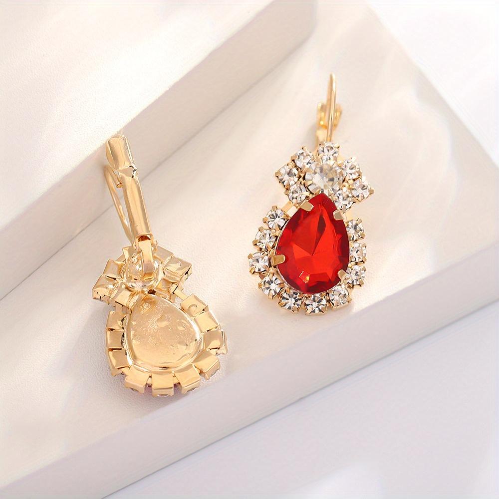 4PCS Rhinestone Water Drop Necklace Earring Jewelry Sets for Women Sale Personalized Wedding Bride Accessories