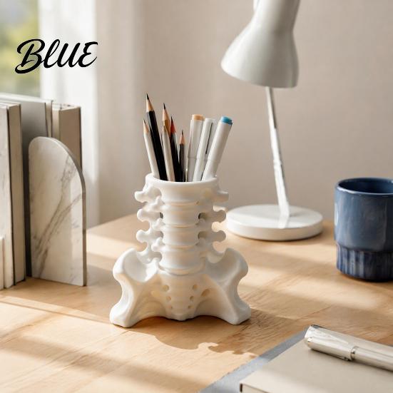 Creative Spine Pen Holder Simulated Holder, Skeleton Desktop Organizer, Durable Scientific Desk Ornament PLA 3D Printed Anatomy for Home Office
