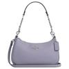 Teri 24 Accesorii Argintii Buzunar Interior Multifuncțional Piele Texturată Geantă de Umăr Crossbody Tote Medie Mov Pal CV934-SVM4