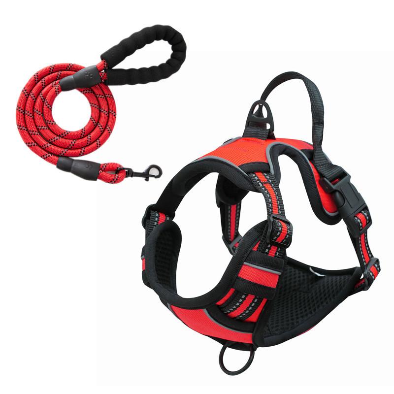

Pet Dog Vest Harness Reflective Breathable Dogs Vest Harnesses Pets Accessories Chest for Dog Leash Cat Puppy Kitten Pets Collar S красный