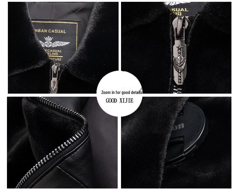 Men's Winter Faux Mink Coat 2025 - Warm, Thickened, Solid Color Lapel for Middle-Aged and Young Business Casual.