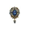 Ladies' Crystal Flower Brooch, Elegant Brooch, Jeweled with a Badge, Fashionable Brooch, Suitable for Weddings, Parties, Party Gifts, Blue.