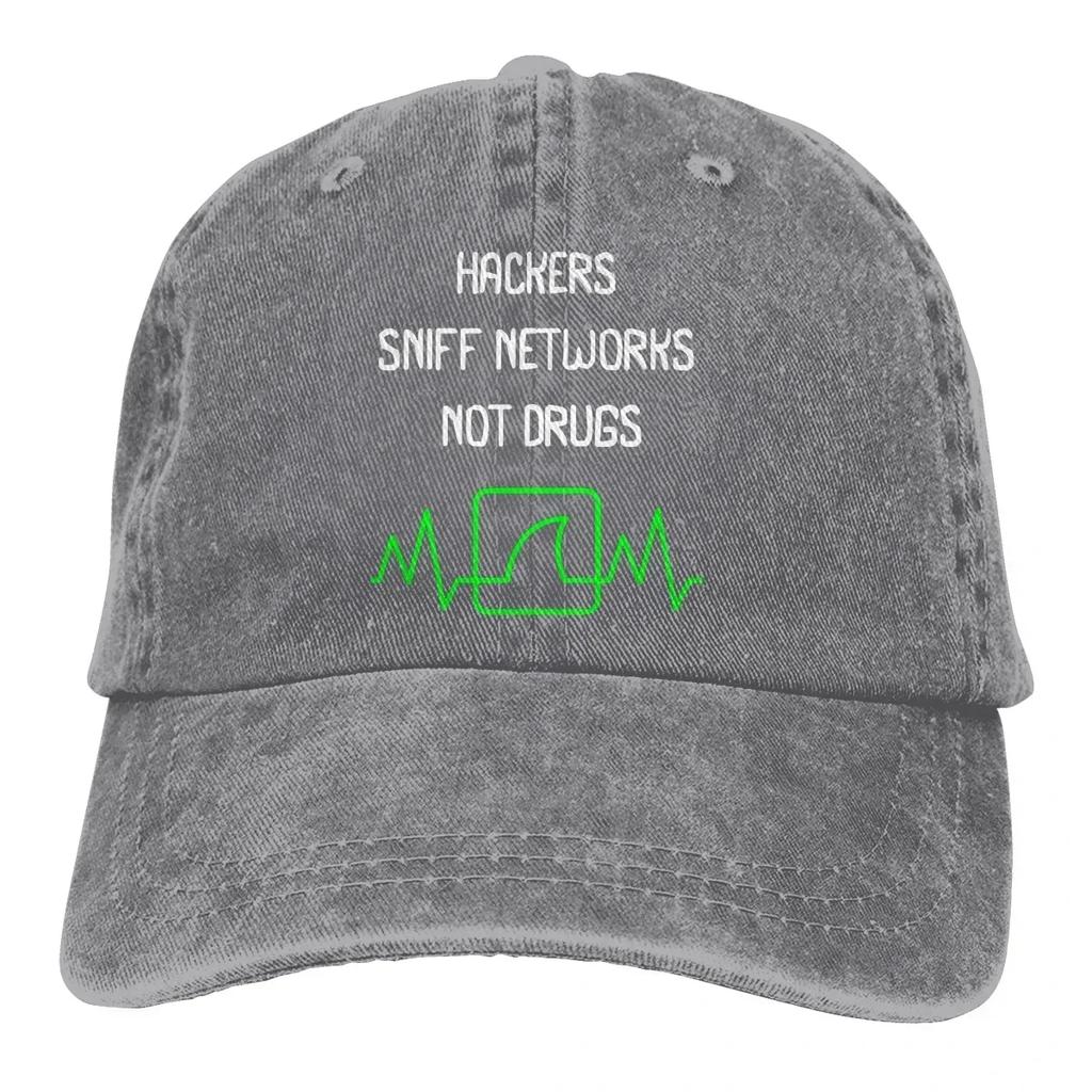 Adjustable Solid Color Baseball Cap Hackers Sniff Networks Cyber Security Fun Washed Cotton Linux Program Sports Woman Hat