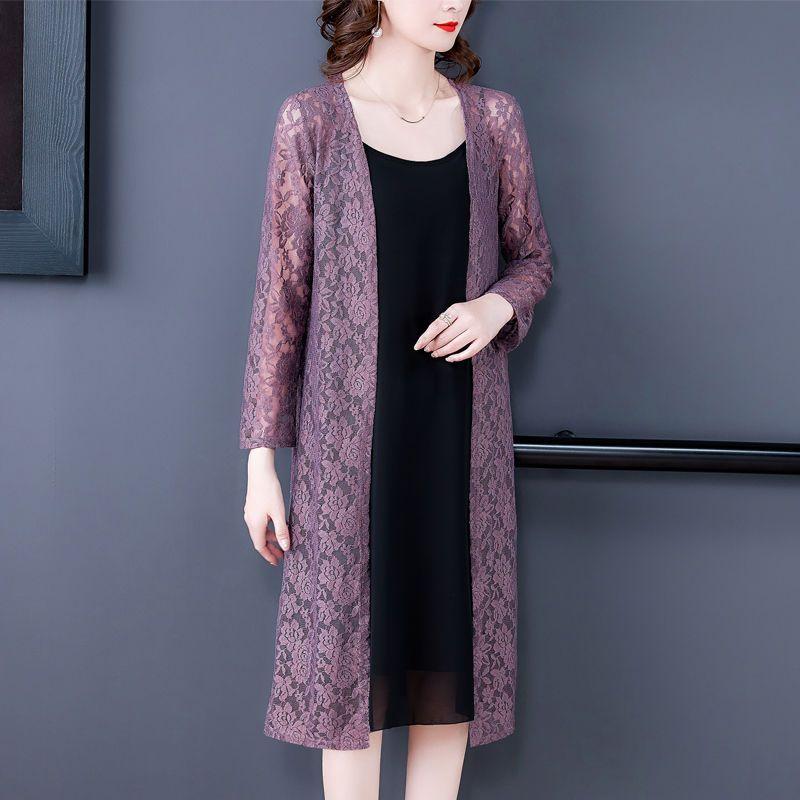 Versatile Temperament for Spring and Summer Slim Sun Protection Lace Cardigan Long Sleeved Sun Protection Clothes Women's Thin and Long Styles