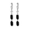 KOFSAC Women Earring Long Black Geometric Hoop Earrings Trendy 925 Silver Jewelry Charm Female Gifts Party Accessories