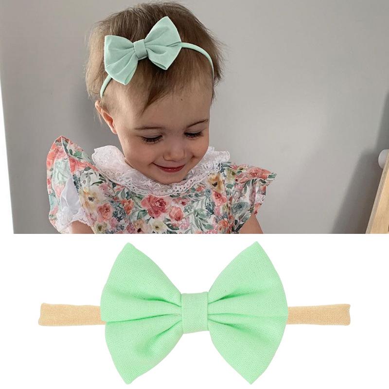 Baby-Stirnband-Set aus Nylon und Baumwolle: Stirnbänder mit Schleife und Leinen in Geschenkbox.