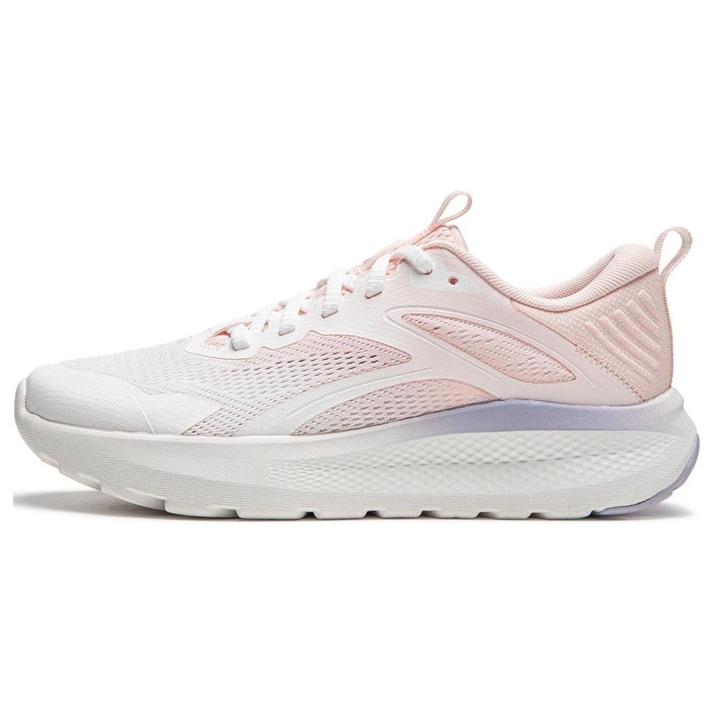 New LiNing Cushioned Wear-Resistant Lightweight Low-Top Casual Shoes Women's White Pink AGLU260-4