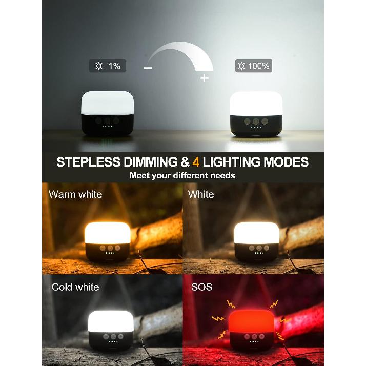 ZMNT LED Camping Lantern Rechargeable 1000LM, Up To 300H Running Time Camping Tent Light, 6700mAh Emergency Hanging Light for Hurricane, Power