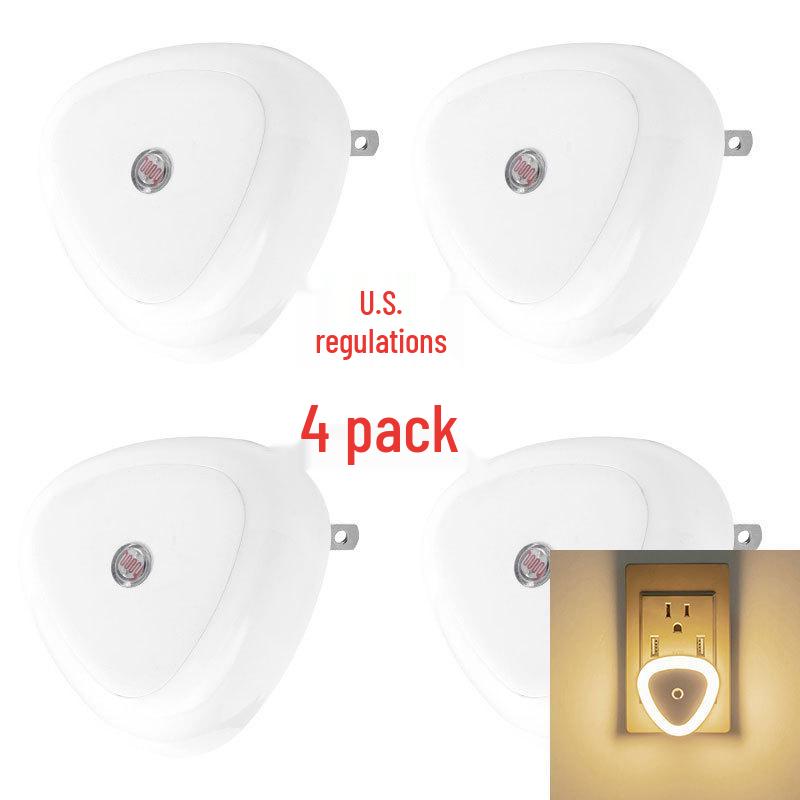 Triangle US Plug Smart LED Night Light - Energy-Saving Induction (1, 2, 4, or 6 Pack)