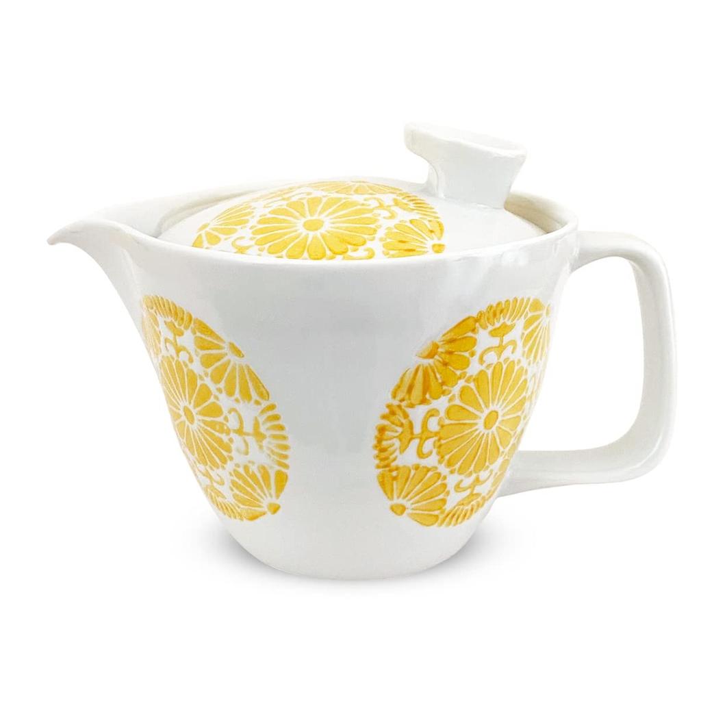 Made in Small Large Circle Flower Teapot with Tea Microwave and Dishwasher Safe J-kitchens Hasami-yaki Teapot, Japan, (240ml), (1-2 Persons), Design,