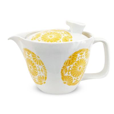 Isayama Kiln Hasami Made In Serves Includes Tea Circle Flower Yellow J-kitchens Teapot, Small, Ware, Japan, 240ml, 1-2, Strainer, Design,