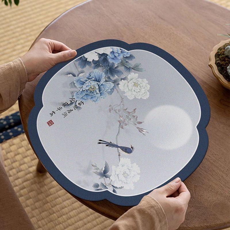 Quick-Drying Chinese-Style Diatom Mud Absorbent Anti-Slip Mat for Living Room and Dining Area