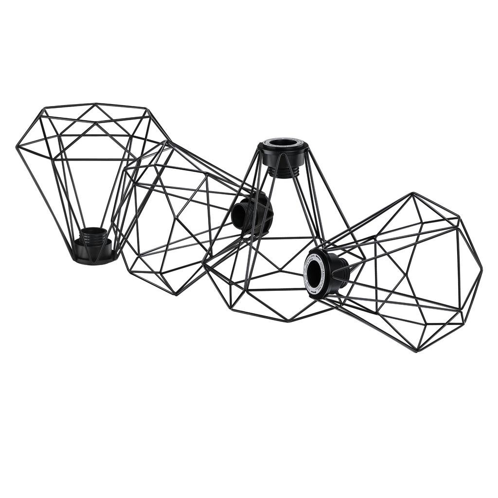 Geometric Black Pendant Light Shade Metal Edging Chandelier Home Art Chandelier Pendant Light for Living Room