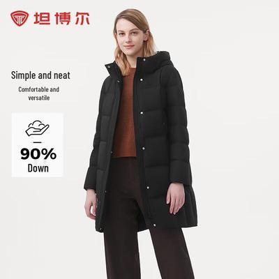 Women's Mid-length Hooded Fashion Down Jacket TBF510756A