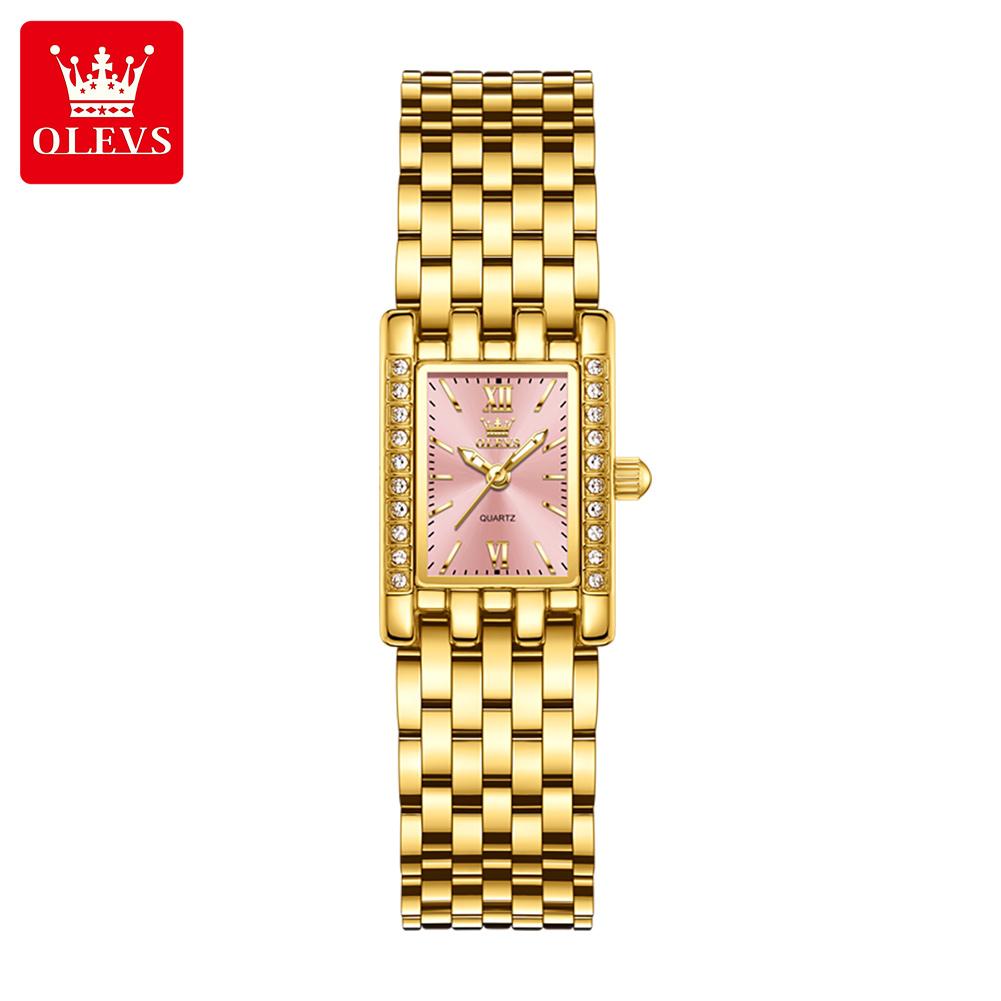 OLEVS 3700 Heißverkaufte Modelle Edelstahl Diamant Quadrat Mehrfarbig Elegante Frau Dame Quarz Uhr