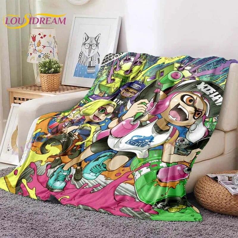 3D Cute Shooting Game Flannel Blanket Throw Blanket for Living Room Bedroom Bed Sofa Picnic Cover Blanket Kids Room Home Decor