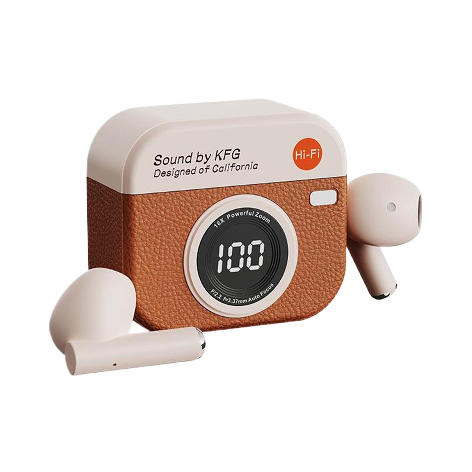 

Беспроводные наушники TWS с Bluetooth 5.4, 36 часов воспроизведения, спортивные наушники со светодиодным дисплеем и встроенным микрофоном оранжевый