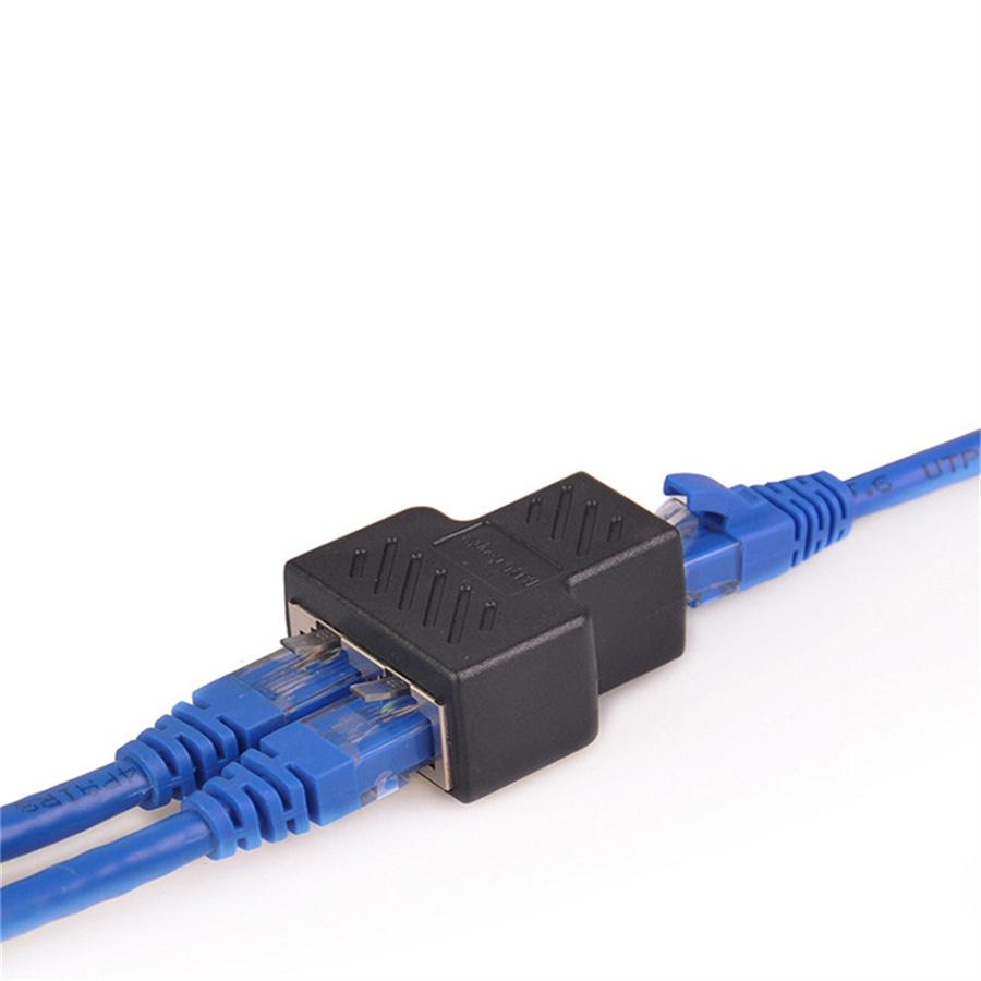 New RJ45 Splitter Adapter 1 To 2 Ways Dual Female Ports CAT5/6/7 LAN Ethernet Cable