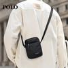 POLO Shoulder Bag for Men, Casual Crossbody Bag, Messenger Bag, Commuter Bag, Vertical Lightweight Phone Pouch, Black