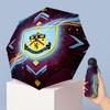 Burnley Football Pattern Printed Mini 5 Folds 8 Ribs Compact Umbrella Windproof Waterproof Lightweight Portable Folding