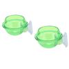 2pcs Plastic Suction Cup Feeder Green Lizard Feeder Bowl Practical Chameleon Feeder Dish  Reptiles