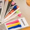 New Silicone Bookmark Clip Cute Elephant Automatically Follows Notebook Page Divider with Pen Holder Page Flipping for School