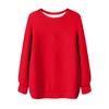 Women's Solid Color Round Neck Long Sleeved T-shirt Sweatshirt Top