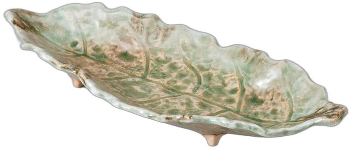 

Песочное стекло Лист Сервировочная тарелка x 17 x Большая керамическая сервировочная тарелка от Setomonohonpo [40 6см]