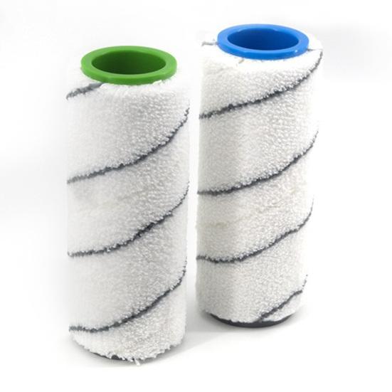 2Pcs Replacement Brush Roller Low Noise Washable Microfiber Hard Floor Cleaner Roller for