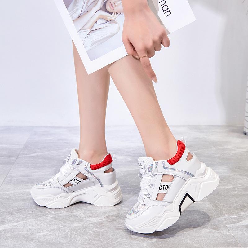 Dad Shoes neue Sommer dicke Sohle innen höhenverstellbar Sportschuhe trendige Schuhe Netz atmungsaktive Netzschuhe