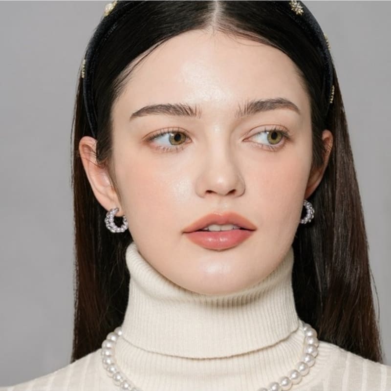 Dana Burton Blanche Pearl Hoop Earrings