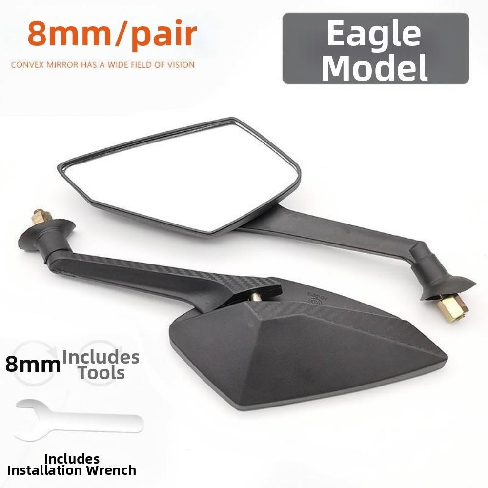 1Pair Black 8mm/10mm Rigth Thread Electric Scooter Rearview Mirror