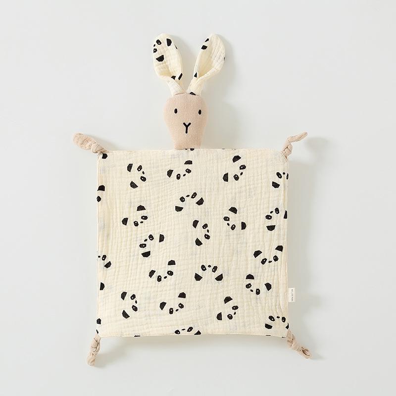 Pure Cotton Baby Comfort Toy: Rabbit Sleep Companion Crinkle Handkerchief