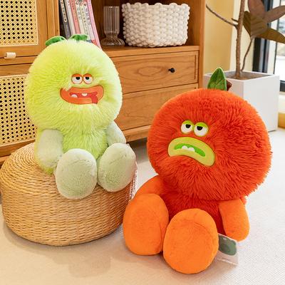 Fruit and Vegetable Monster Series Plush Toys, Long Haired Eggplant Home Pillows, Children's Birthday Gifts, Bay Window Decorations