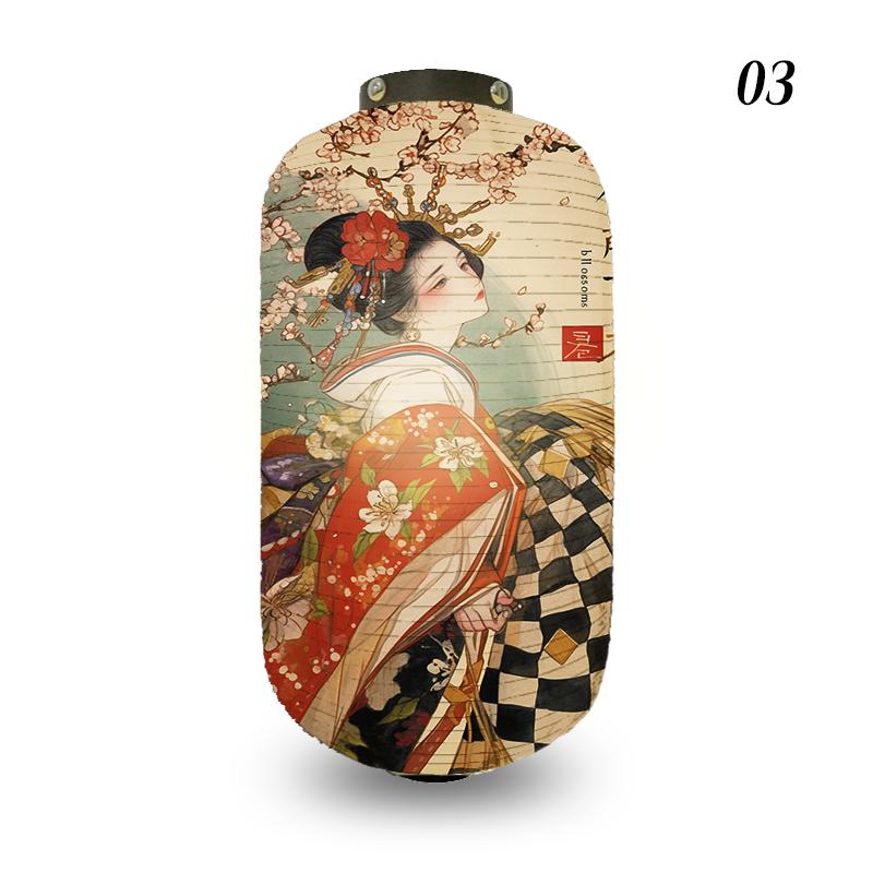 Traditional Style Cloth Lantern Japan Ukiyo-e Geisha Painting Lanterns Izakaya Sushi Shop Restaurant Party New Year Decoration