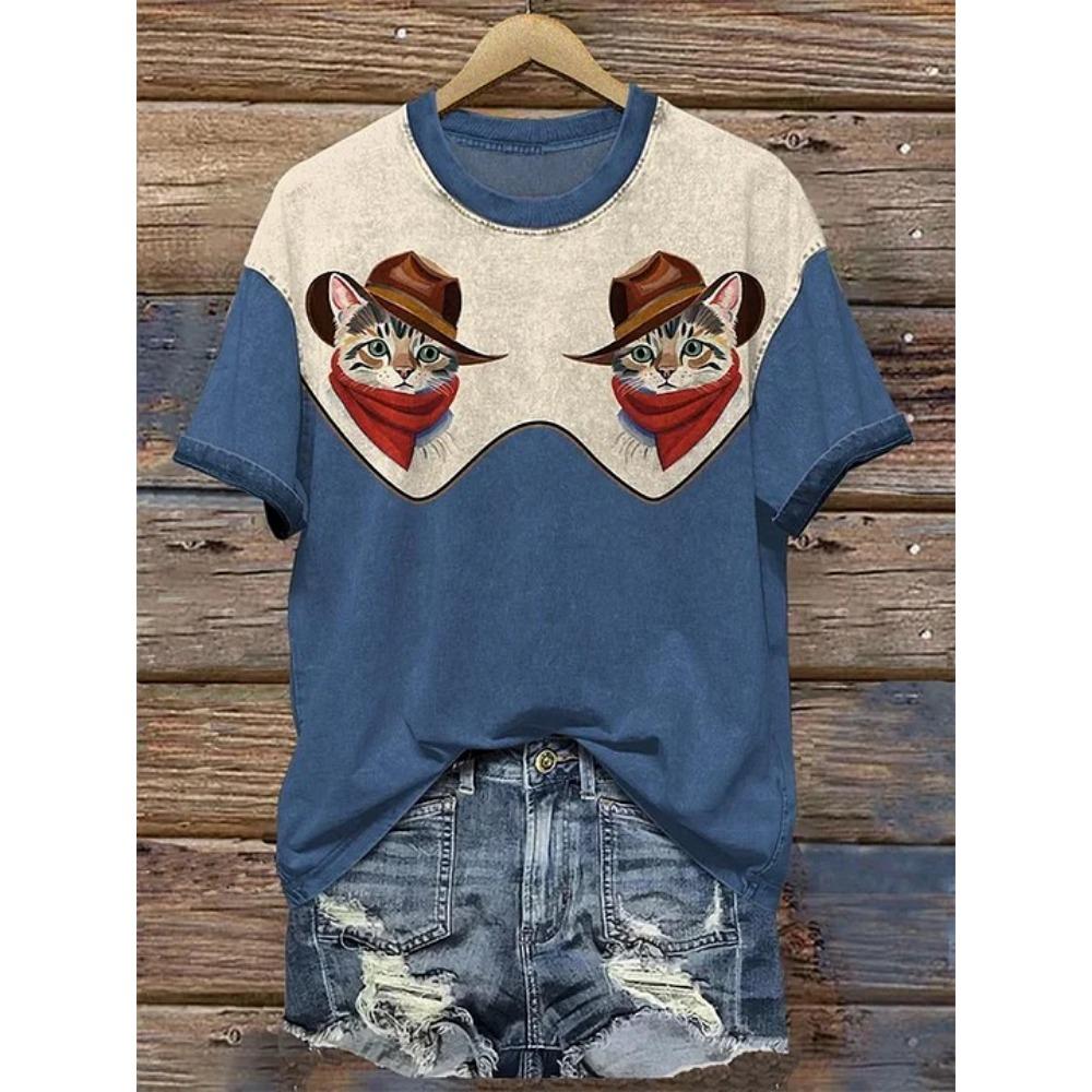 

Women s Funny Animal Printed T Shirt Short Sleeve Tees Tops 3D Print O-Neck Shirts Summer Casual Women s Clothing Apparel XL