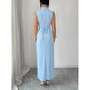 Europe, America 2026 summer new suit collar waist design irregular and thin dress women