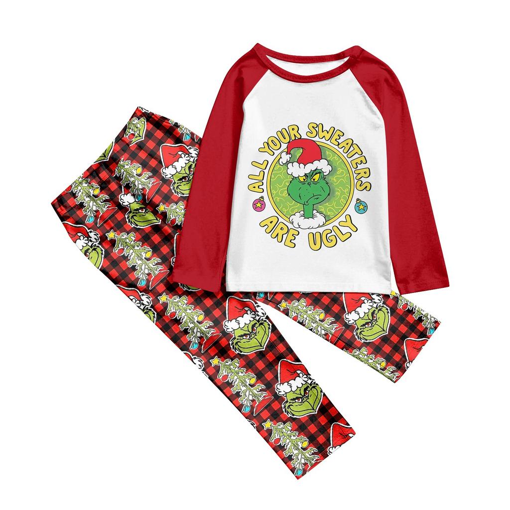Family Matching Print Sets Pajamas Loungewear Outfits Family Matching Long Sleeve Tops+Pants Set