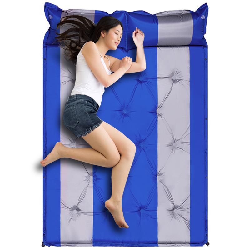 Automatic Inflatable Outdoor Sleeping Pad - Thick, Wide, Moisture-Proof Mat for 3-4 People Camping