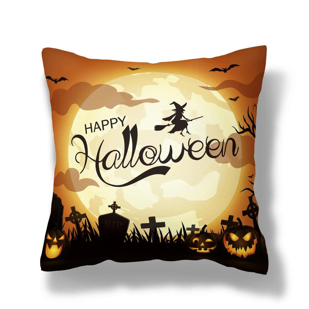 Pumpkin Collection Halloween Themed Pillowcase Sofa Cushion Cover Holiday Gift Party Decoration Home Decor