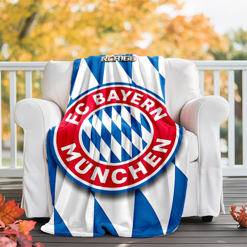 FC Bayern München logo printed throw blanket—soft,warm;versatile blanket for all seasons—perfect as &air-conditioning throw,nap blanket