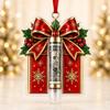 Acrylic Resin Christmas Cash Holder Ornament Reusable Hanging Cash Gift Card Holder For Christmas Tree Decoration