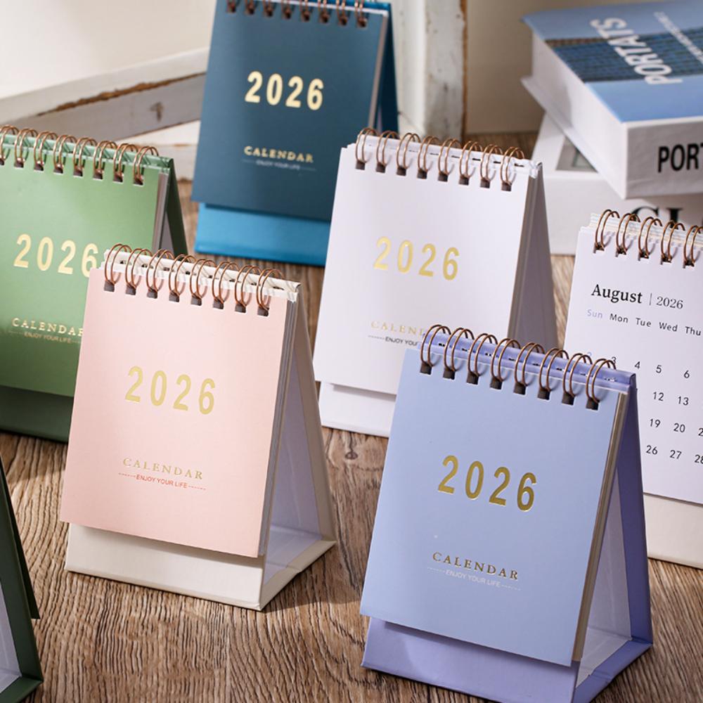 Thicken Mini Pink Desk Calendar 2026 2026 Simple Ins Tabletop Calendar Flip Monthly Notepad Schedule Planner Calendar Office Use
