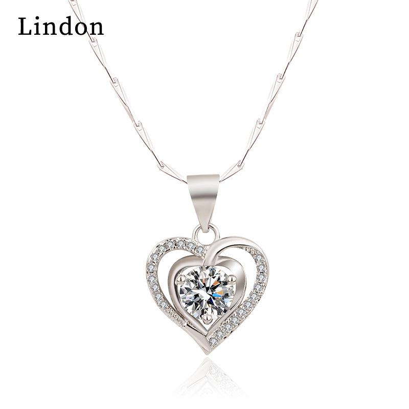 

Женское ожерелье Lindon, кулон из медного сплава, циркон, модный подарок белый