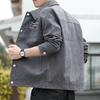 2026 Hong Kong Style Men's Lapel Jacket - Trendy, Handsome, Simple Solid Color Fashion Top